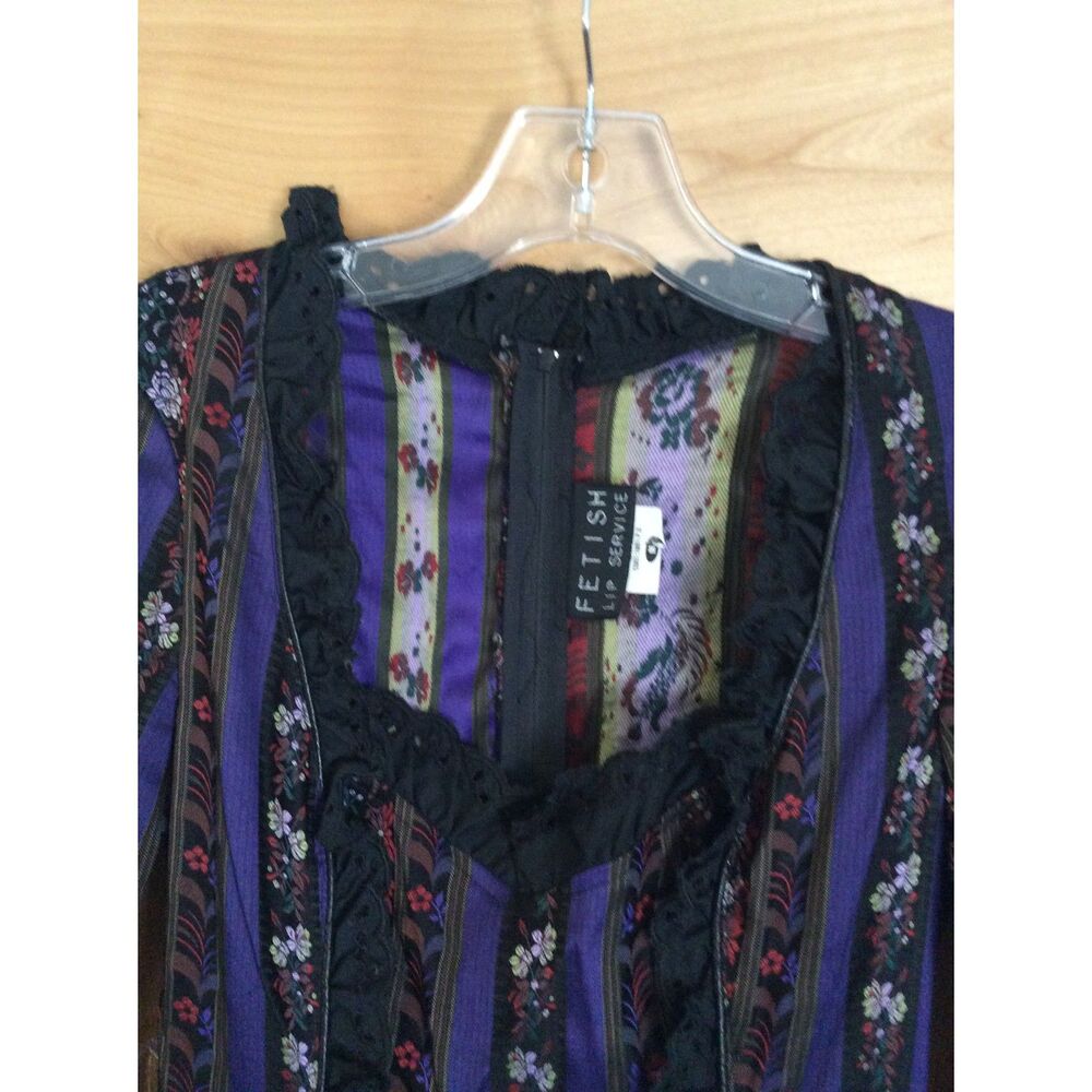 Vintage Lip Service FETISH Dangerous Liaisons Purple Goth Maxi Dress M RARE - Picture 4 of 11
